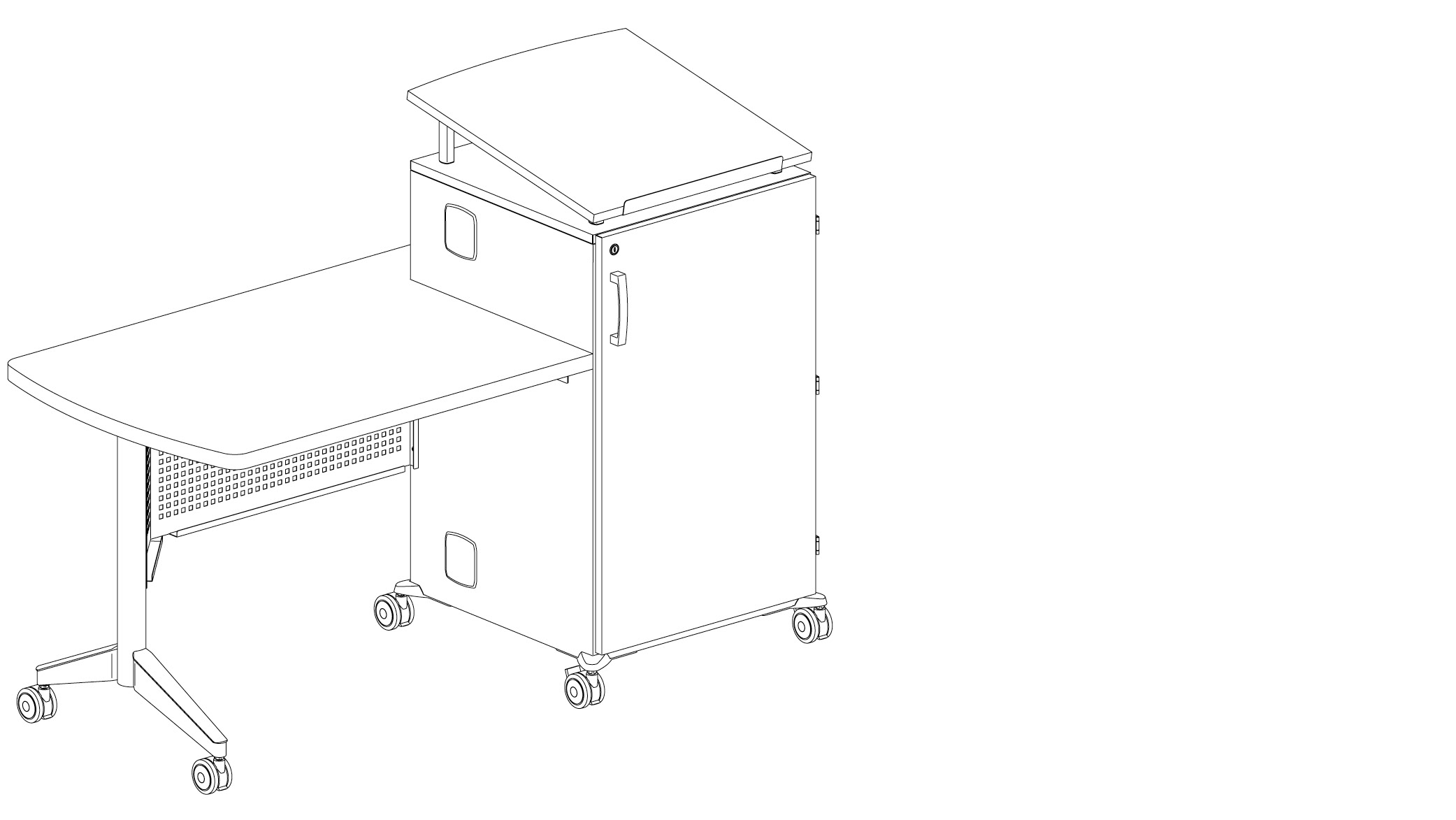 Instructor's Desk AV Rack Compatible