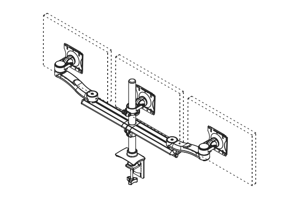 Triple Screen - Single Extension Arms